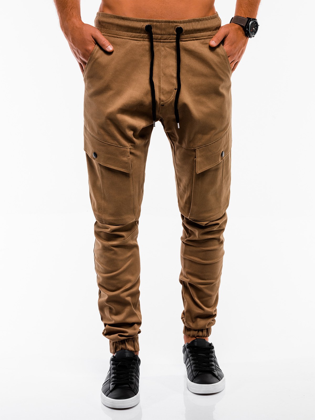 Men's pants joggers P707 - camel | MODONE wholesale - Clothing For Men