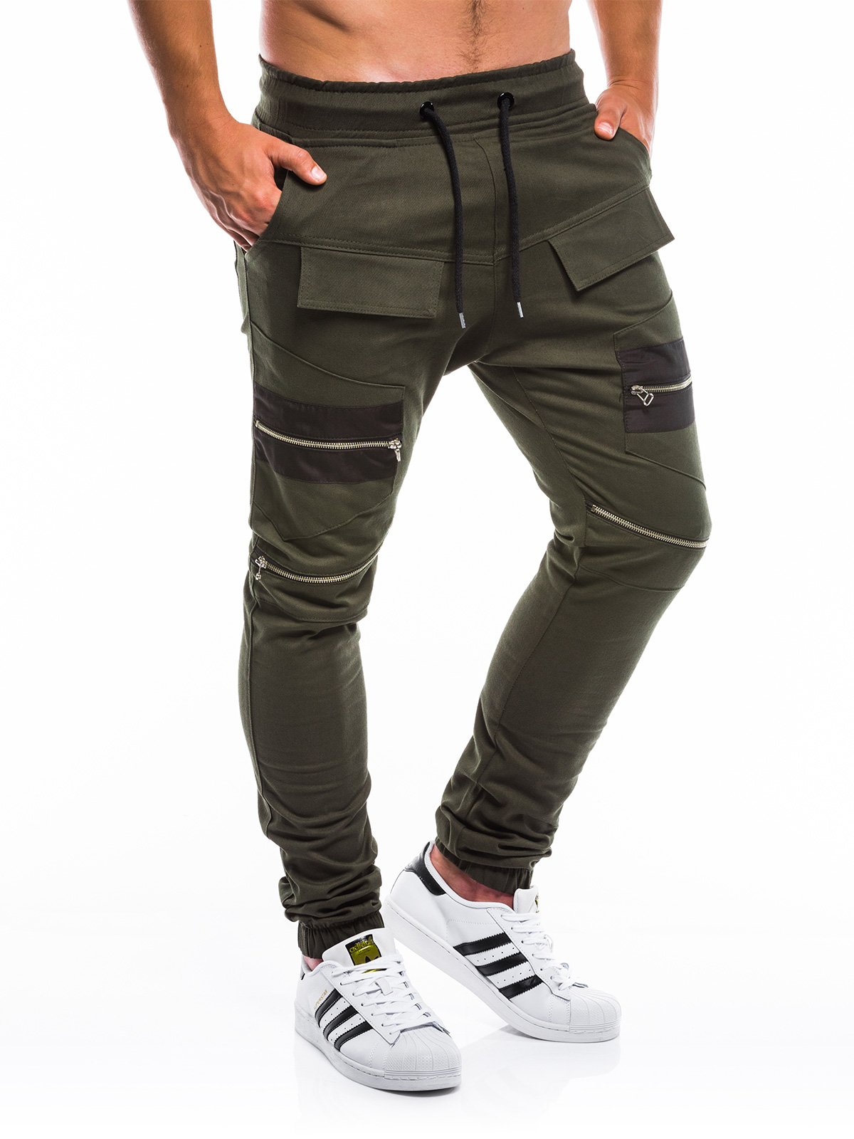 Men's pants joggers P708 - khaki | MODONE wholesale - Clothing For Men