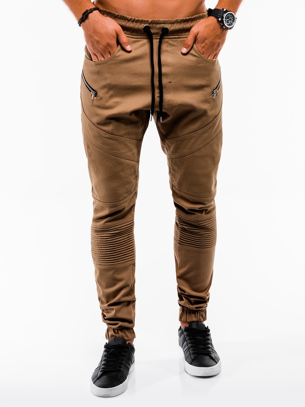 Men's pants joggers P709 - camel | MODONE wholesale - Clothing For Men