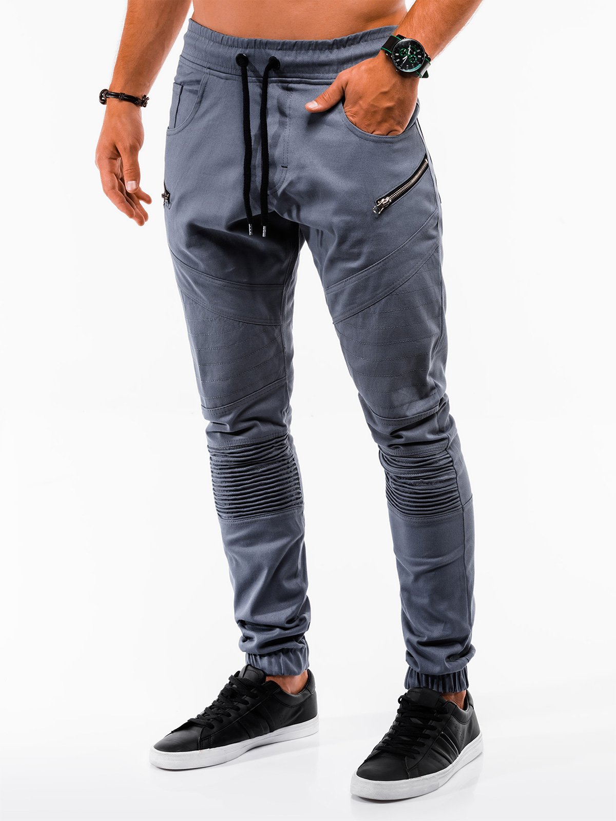 Men's pants joggers P709 - grey | MODONE wholesale - Clothing For Men