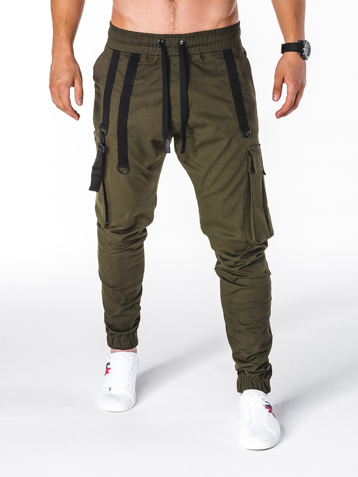 Men's pants joggers P716 - khaki | MODONE wholesale - Clothing For Men