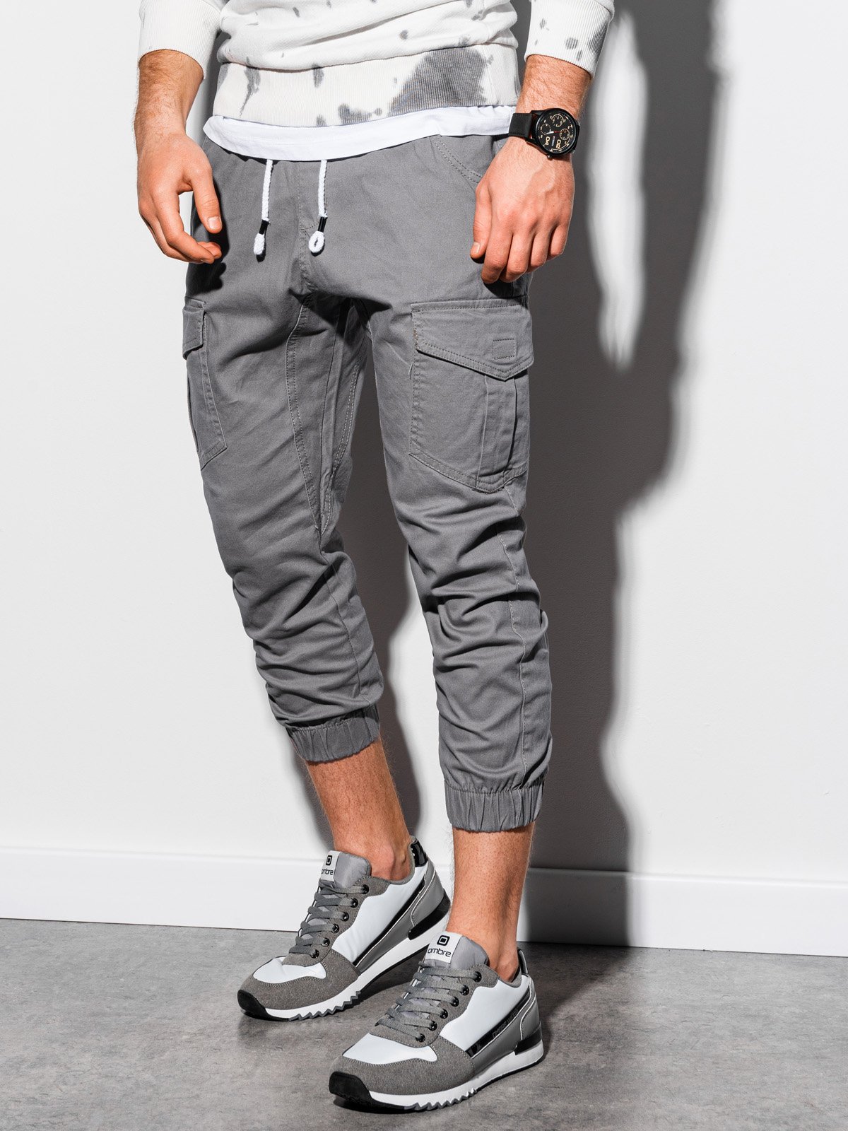 Men's pants joggers P761 - grey | MODONE wholesale - Clothing For Men