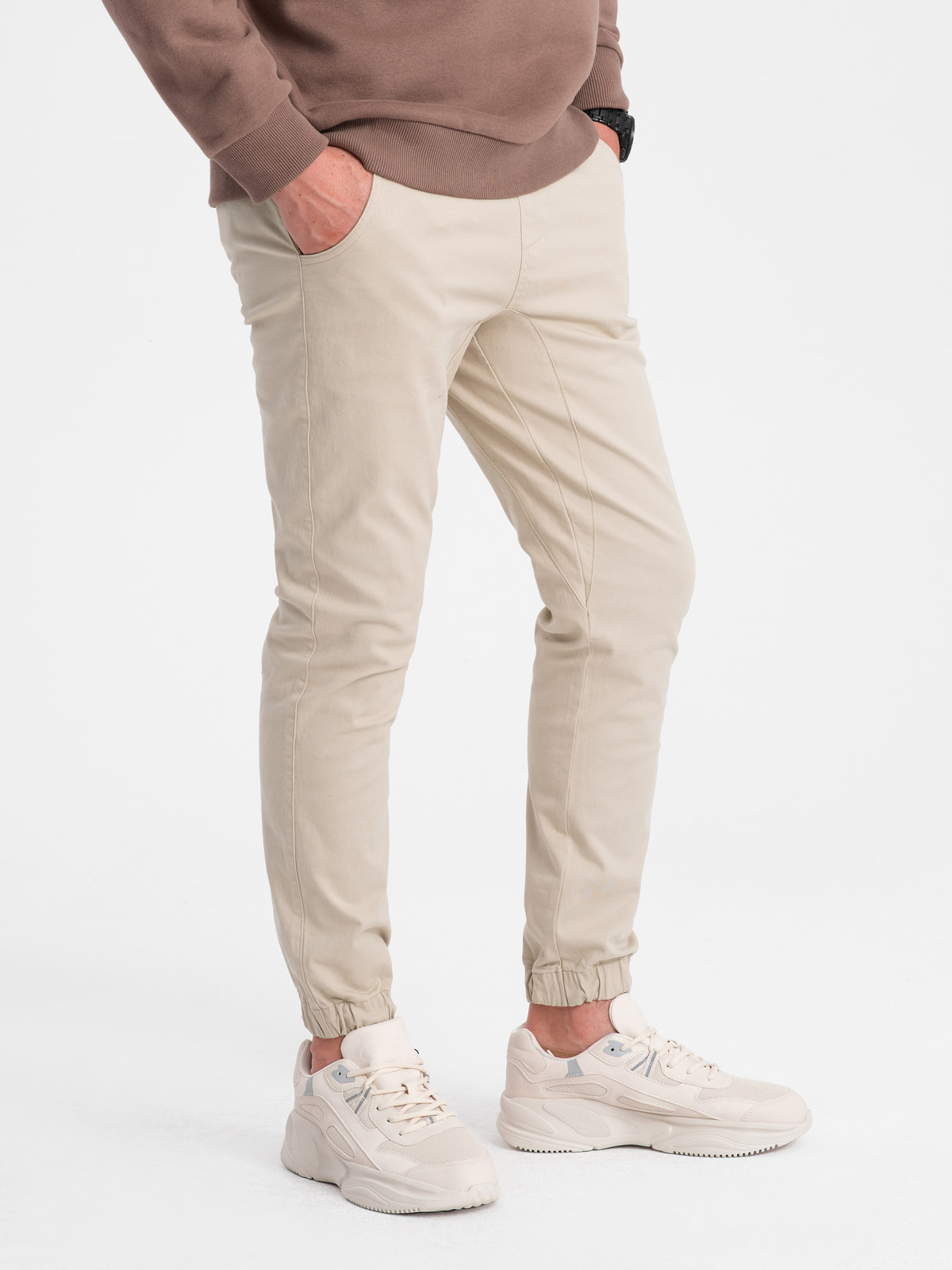 Men's pants joggers P885 - beige | MODONE wholesale - Clothing For Men