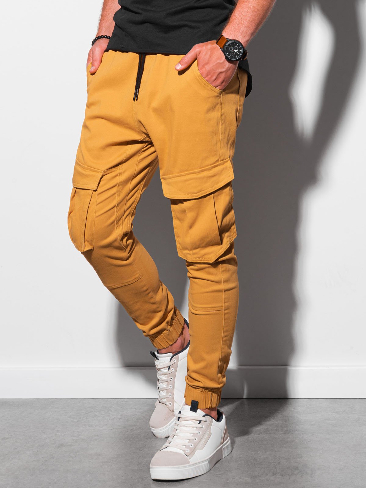 Men's pants joggers P886 - mustard | MODONE wholesale - Clothing For Men