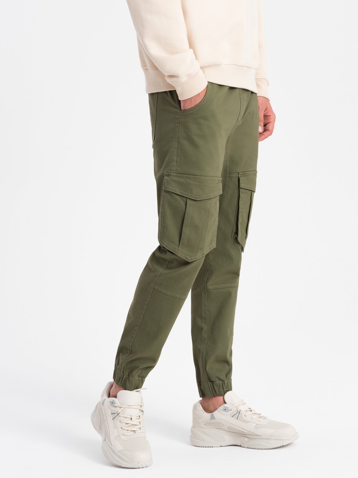 Men's pants joggers P886 - olive | MODONE wholesale - Clothing For Men
