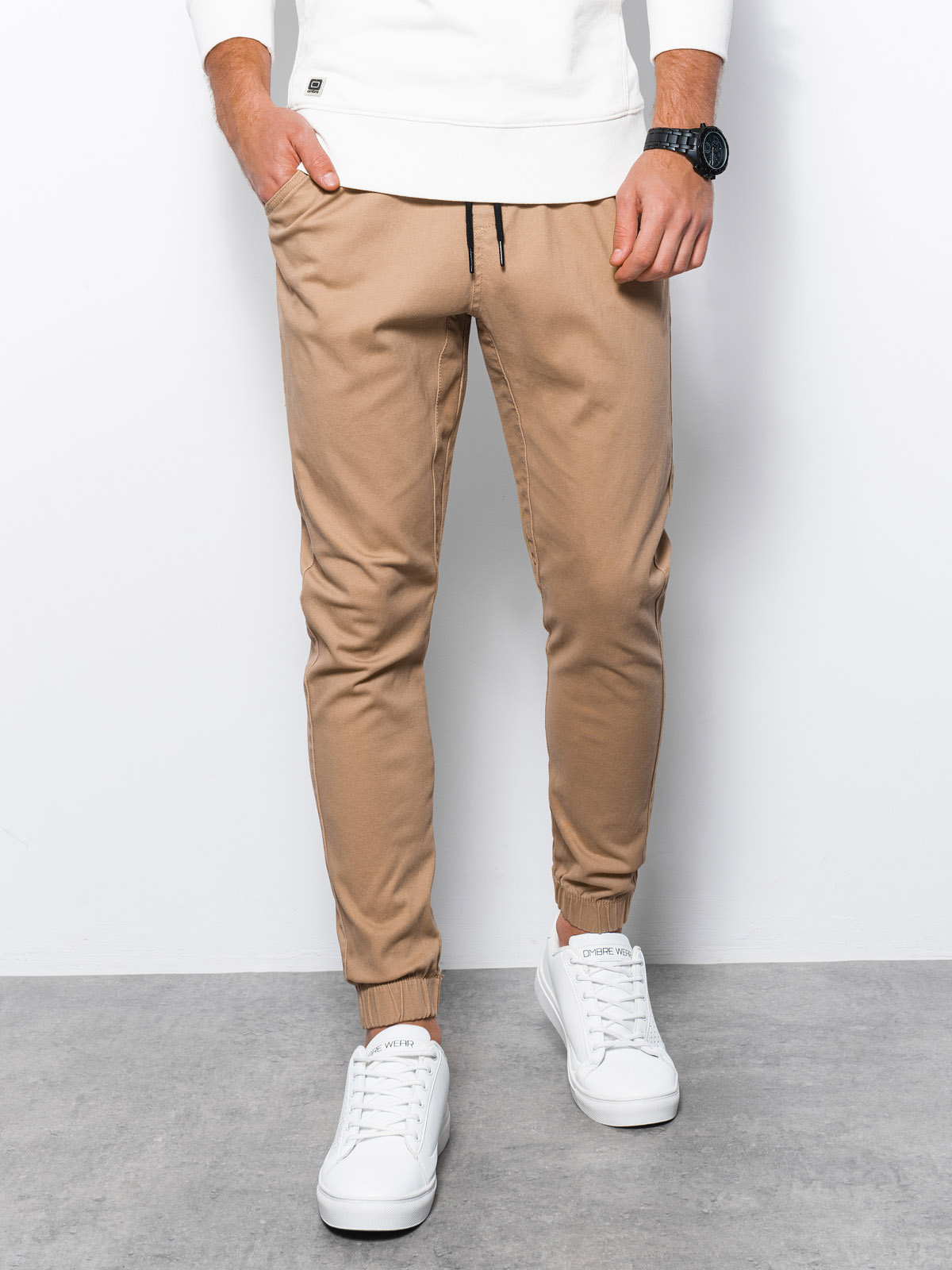 Men's pants joggers - camel P885  MODONE wholesale - Clothing For Men