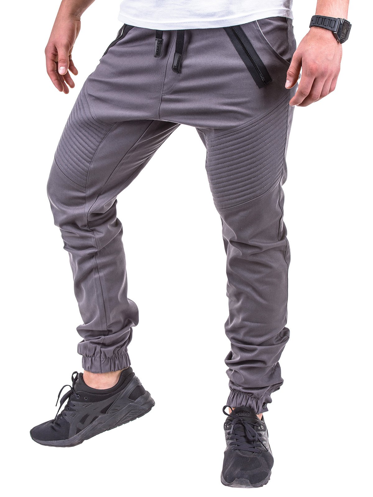 Mens Pants Joggers Dark Grey P389 Modone Wholesale Clothing For Men 