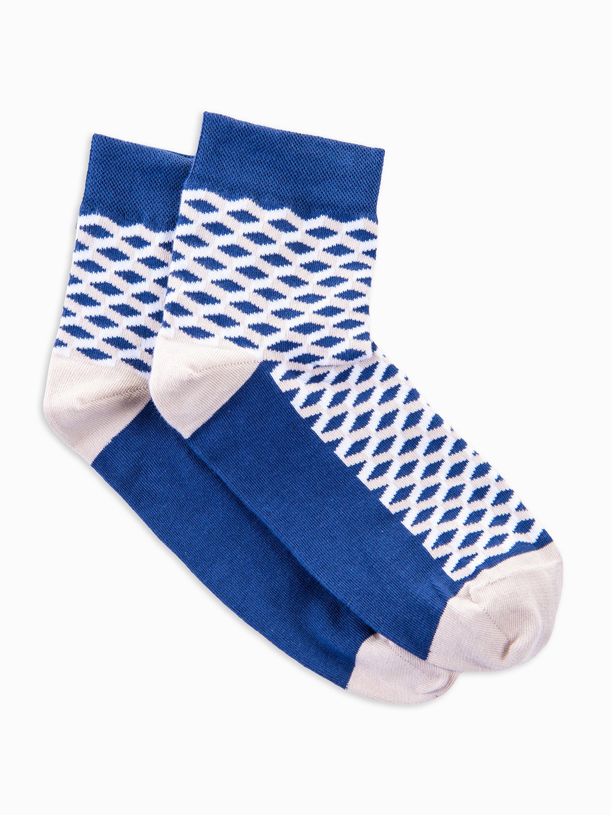 Men's patterned socks - navy/beige U08 | MODONE wholesale - Clothing ...