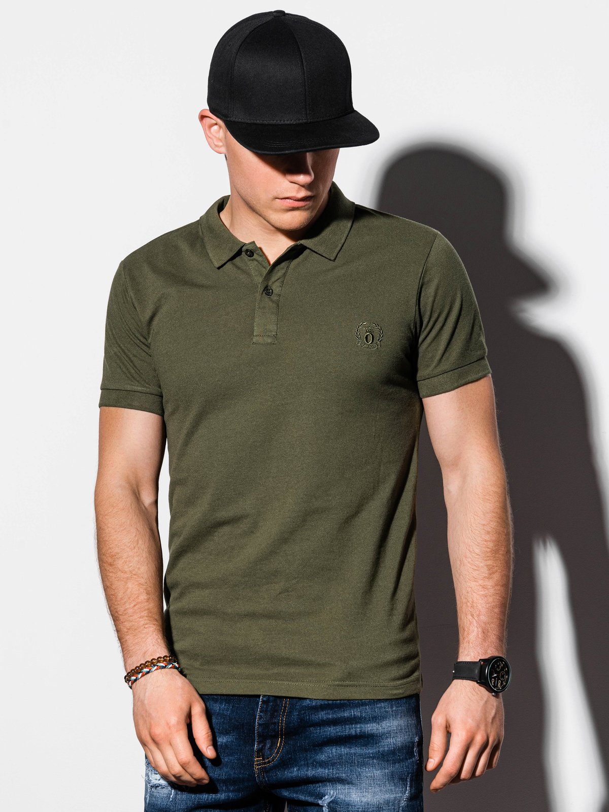 Men's plain polo shirt S1048 - olive | MODONE wholesale - Clothing For Men