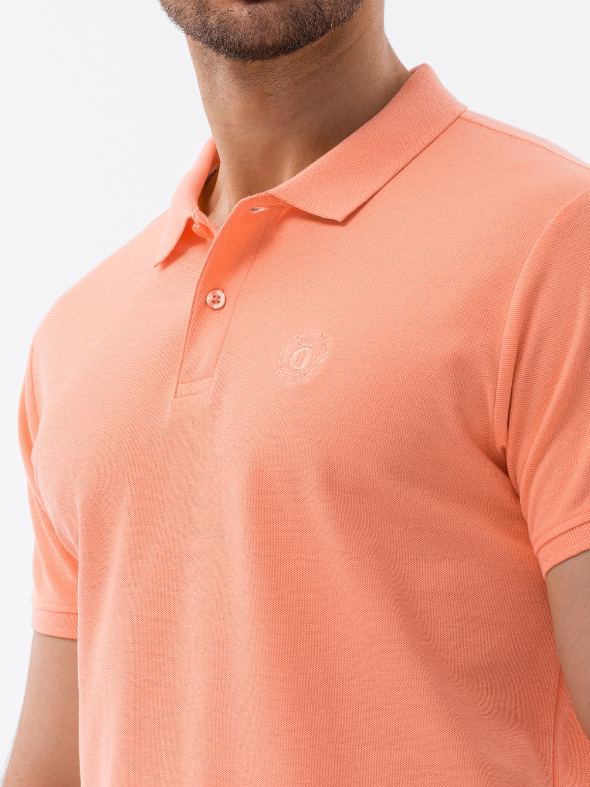 Men's plain polo shirt S1374 - peach ...