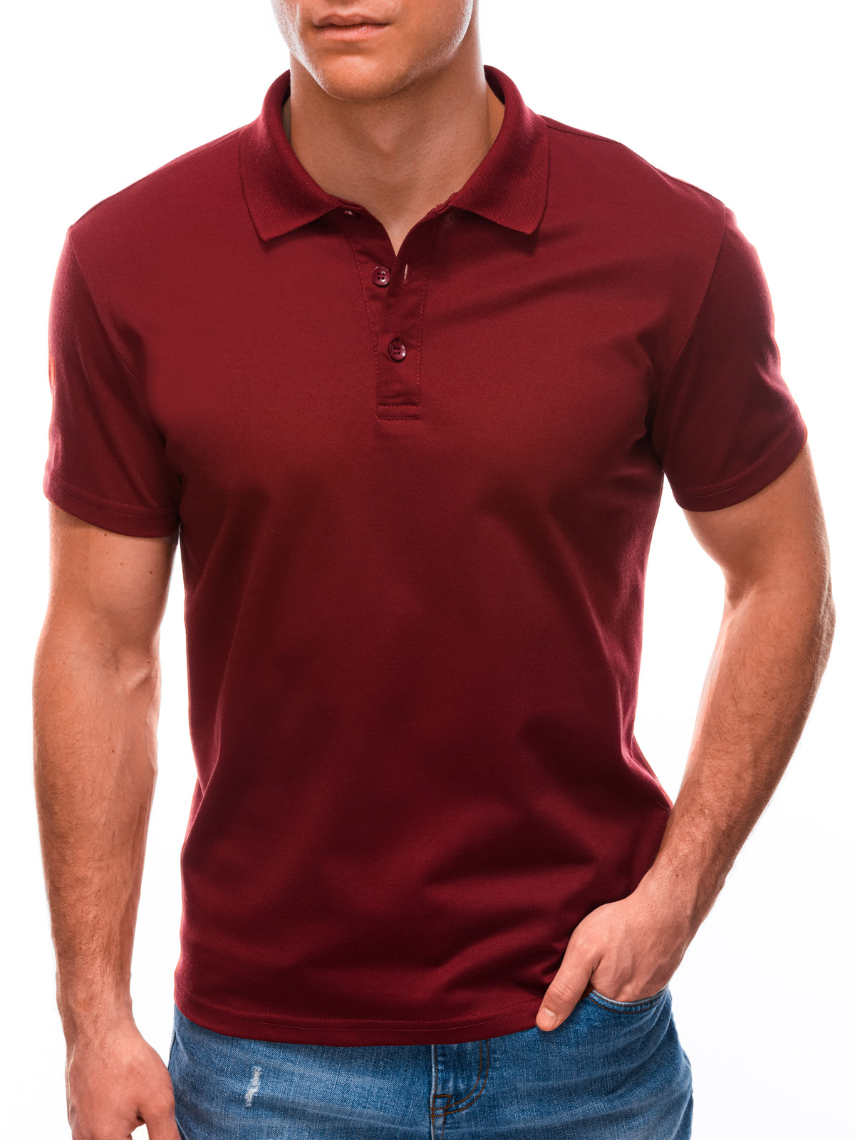 Men's plain polo shirt S1600 - dark red | MODONE wholesale - Clothing ...