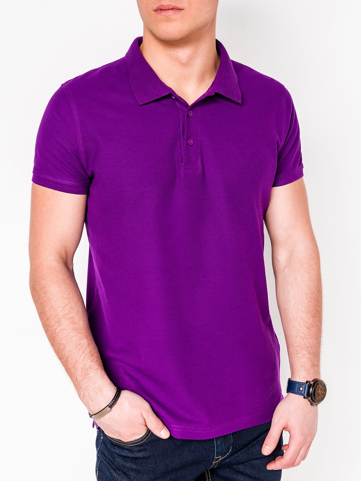Men's plain polo shirt S715 - violet | MODONE wholesale - Clothing For Men