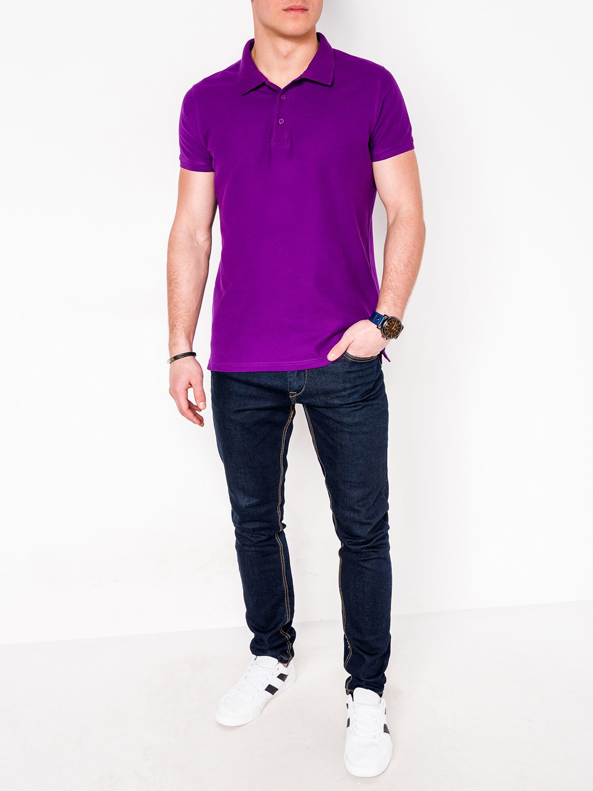 Men's plain polo shirt S715 - violet | MODONE wholesale - Clothing For Men
