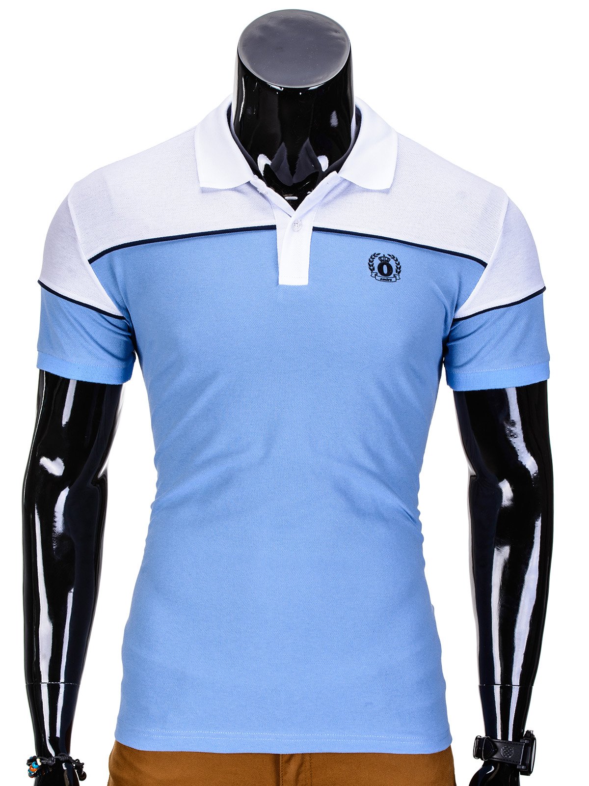 Men's plain polo shirt S832 - light blue | MODONE wholesale - Clothing ...
