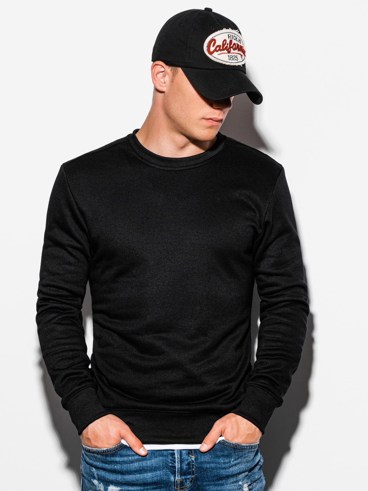 Men's plain sweatshirt B978 - black | MODONE wholesale - Clothing For Men