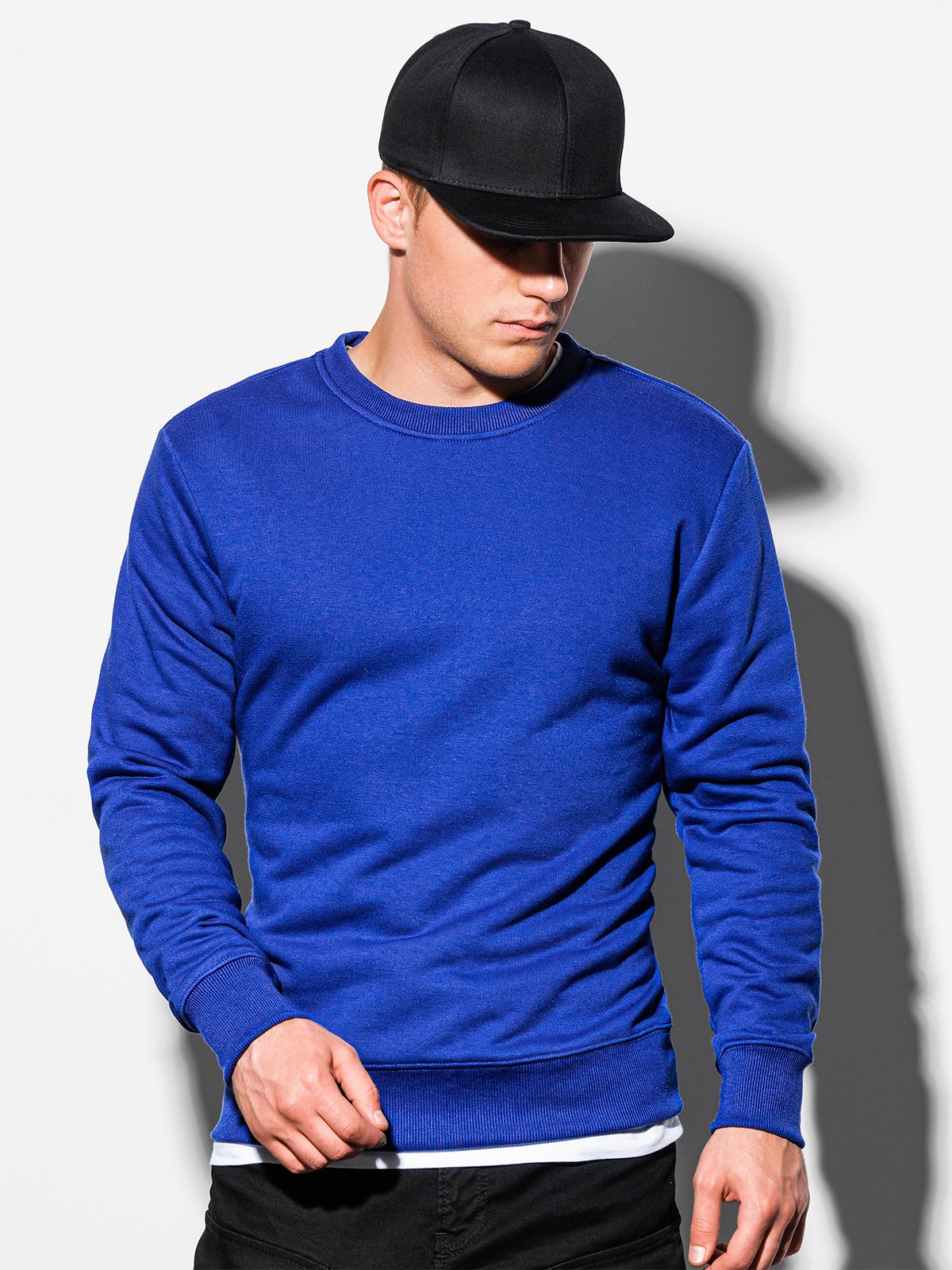 Niuer Men Leisure Solid Color Hoodies Mens Casual Sweatshirt Drawstring Winter Long Sleeve Plain Pullover Haze Blue 2XL, Men's, Black