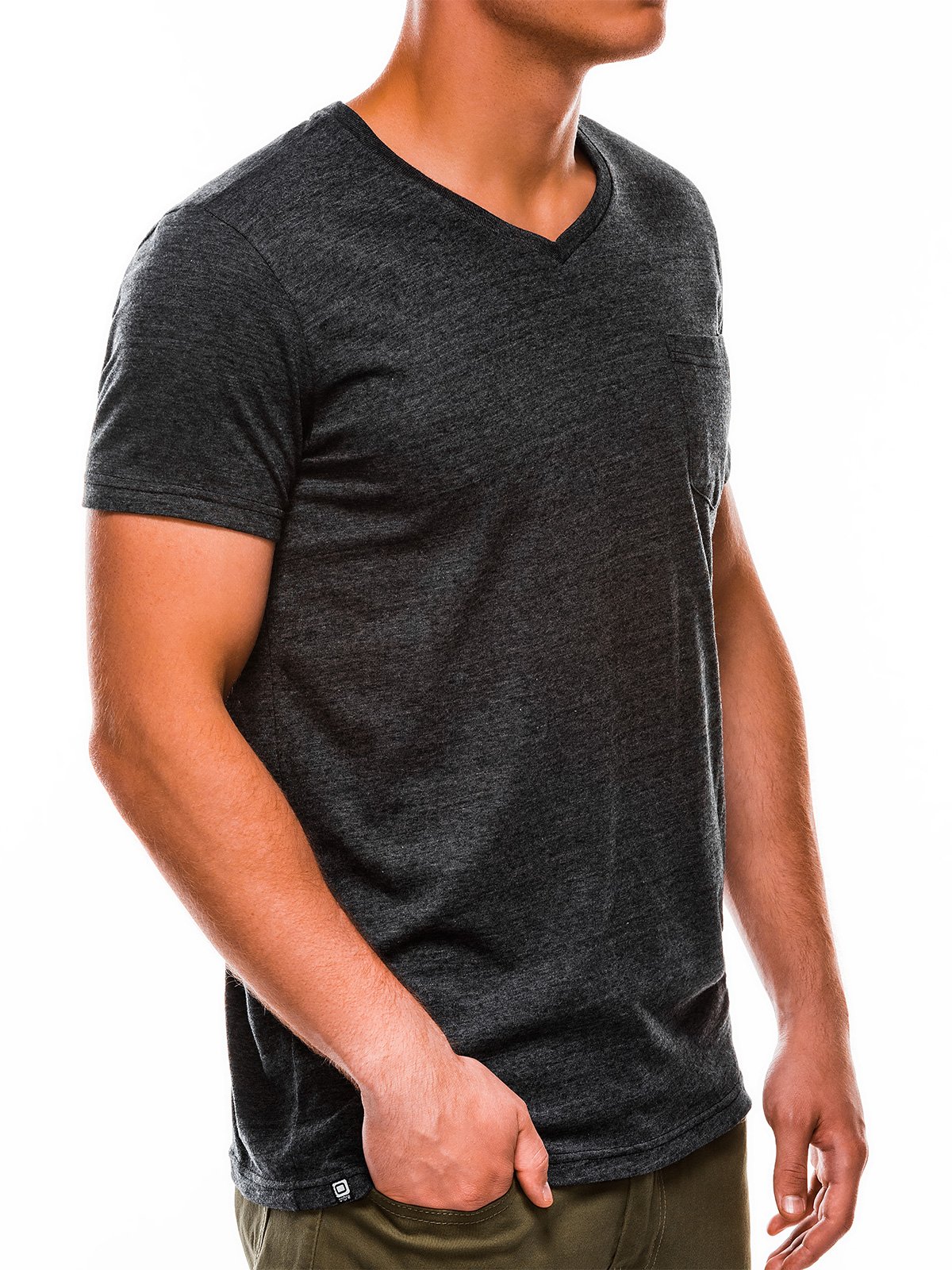 Men's plain t-shirt S1045 - dark grey | MODONE wholesale - Clothing For Men