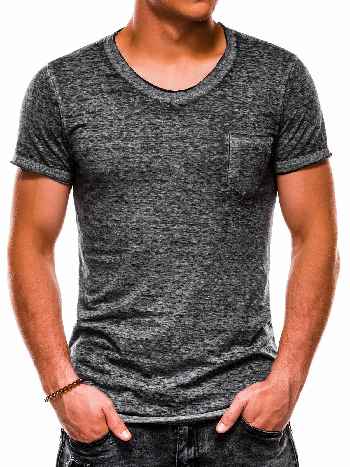 Men's plain t-shirt S1051 - grey | MODONE wholesale - Clothing For Men