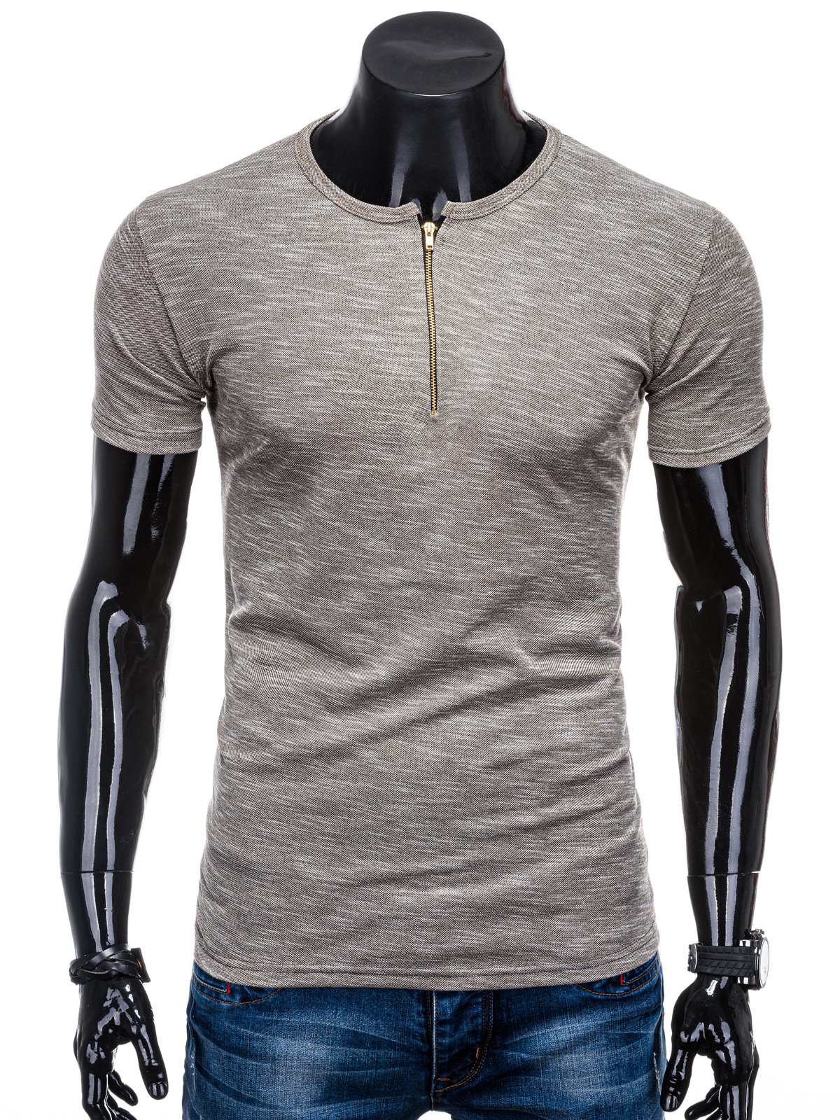 Men's plain t-shirt S1344 - brown | MODONE wholesale - Clothing For Men