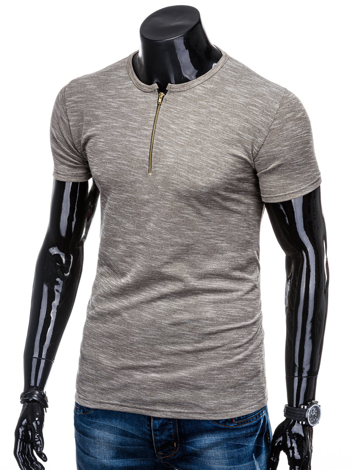 Men's plain t-shirt S1344 - brown | MODONE wholesale - Clothing For Men