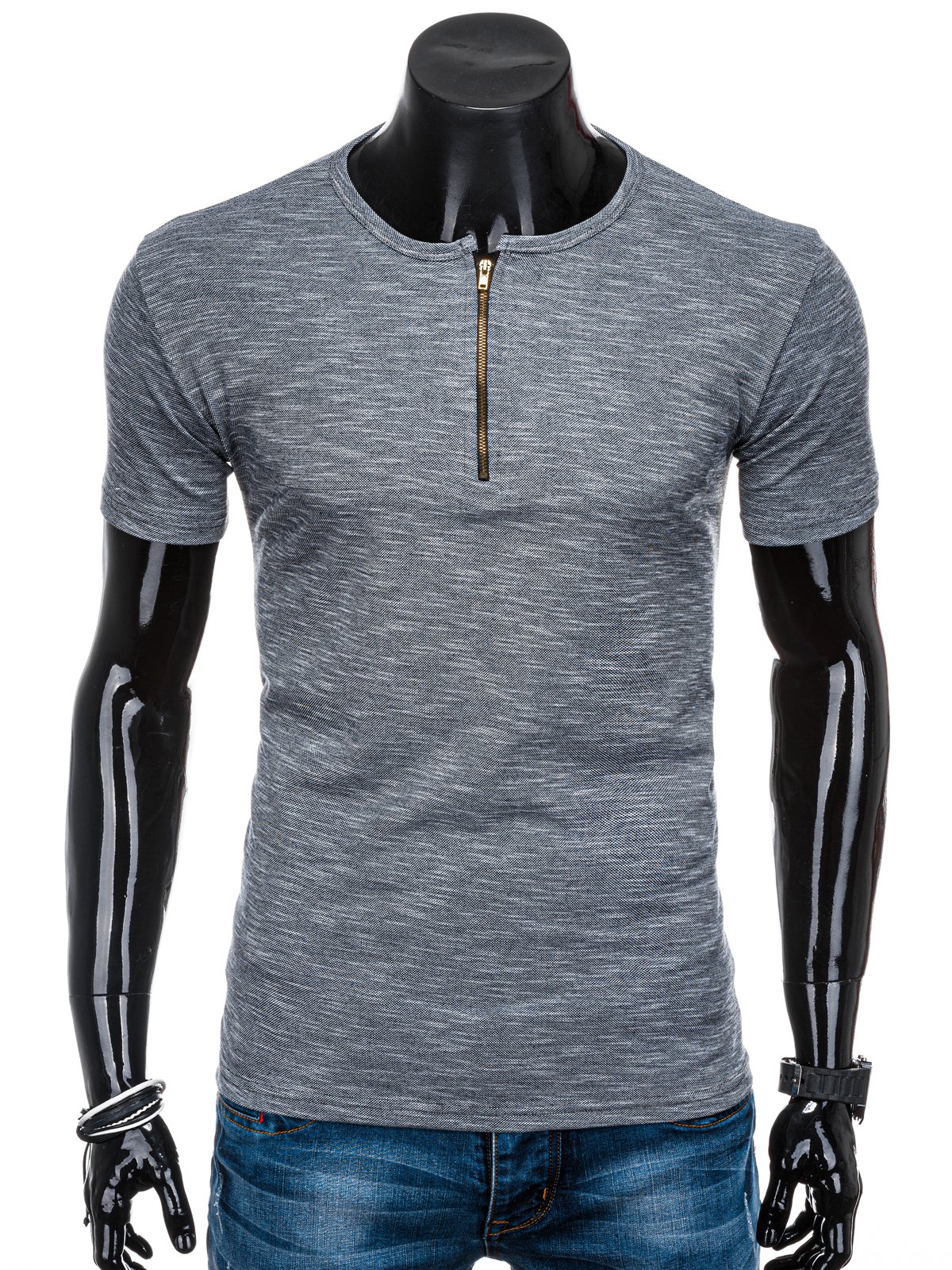 Men's plain t-shirt S1344 - dark grey | MODONE wholesale - Clothing For Men