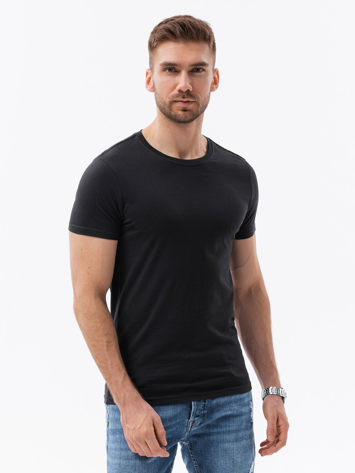 Men's plain t-shirt S1370 - black | MODONE wholesale - Clothing For Men