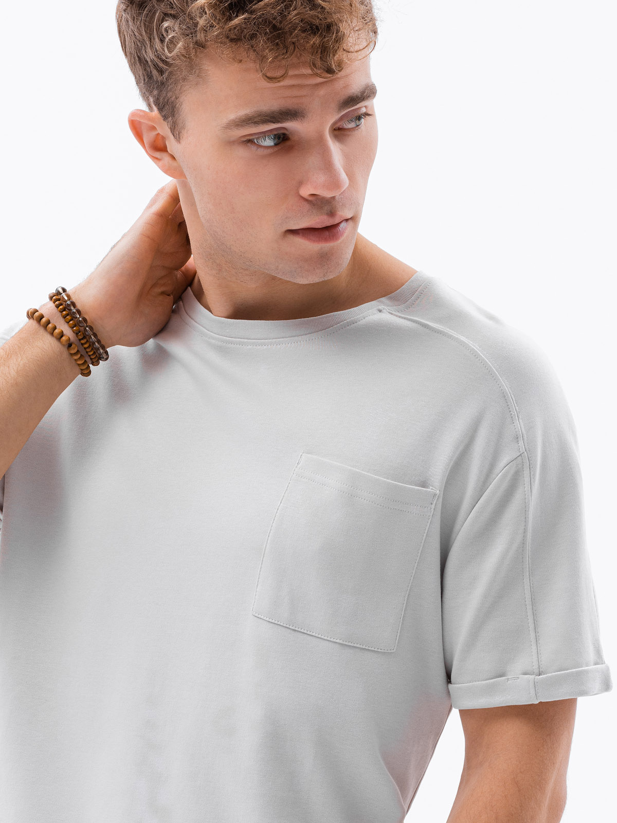 Men's plain tshirt S1386 light grey MODONE wholesale Clothing For Men