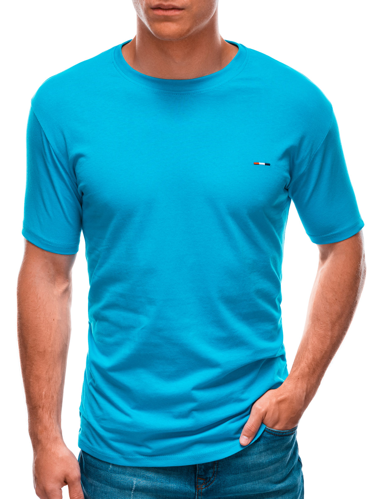 Mens Plain T Shirt S1658 Sea Blue Modone Wholesale Clothing For Men 0514