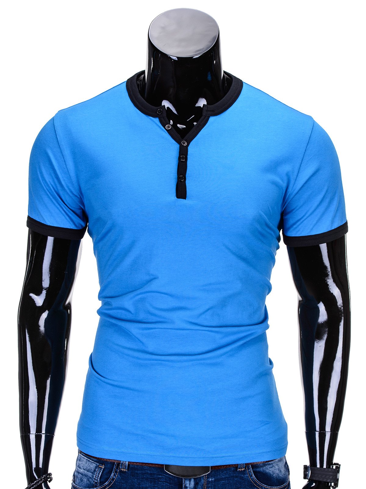 Men's plain t-shirt S651 - light blue | MODONE wholesale - Clothing For Men