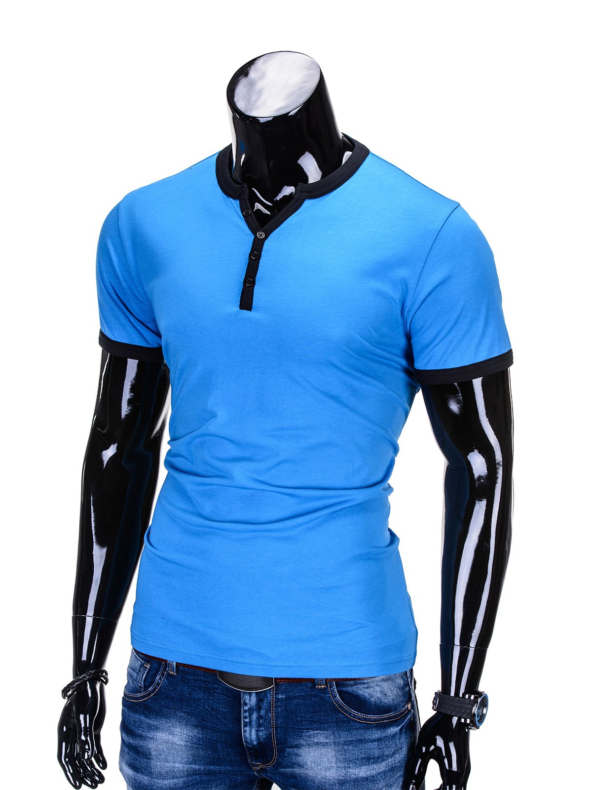 Men's plain t-shirt S651 - light blue | MODONE wholesale - Clothing For Men