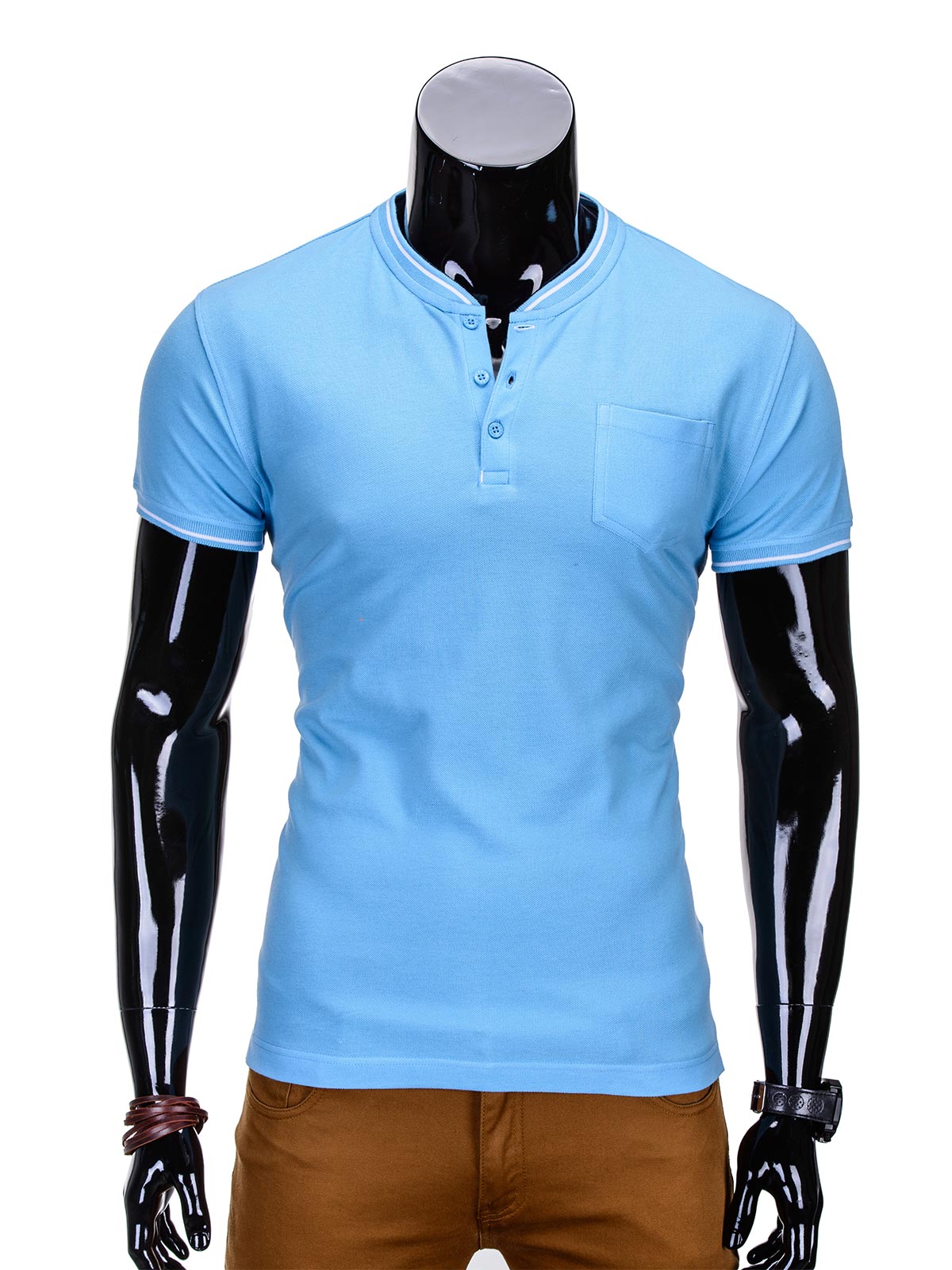 Men's plain t-shirt S667 - light blue | MODONE wholesale - Clothing For Men