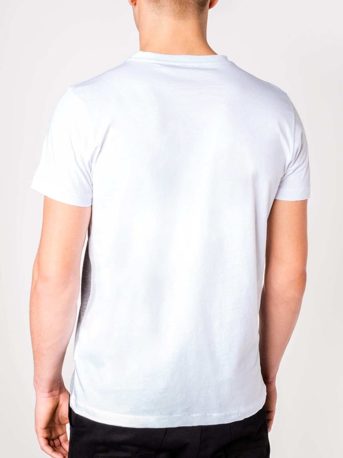 Men's plain t-shirt S844 - blue/grey | MODONE wholesale - Clothing For Men