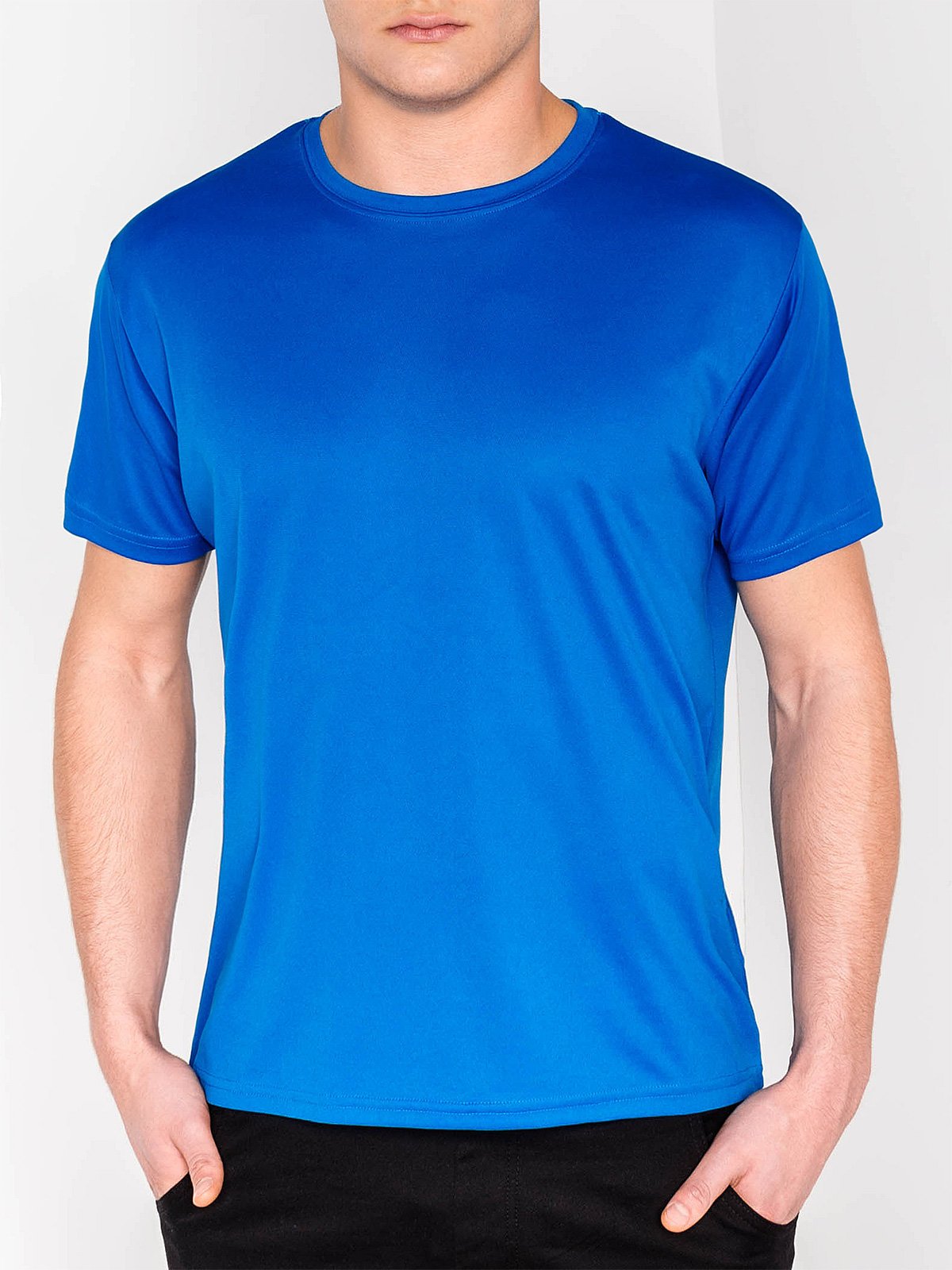 Men's plain t-shirt S883 - blue | MODONE wholesale - Clothing For Men