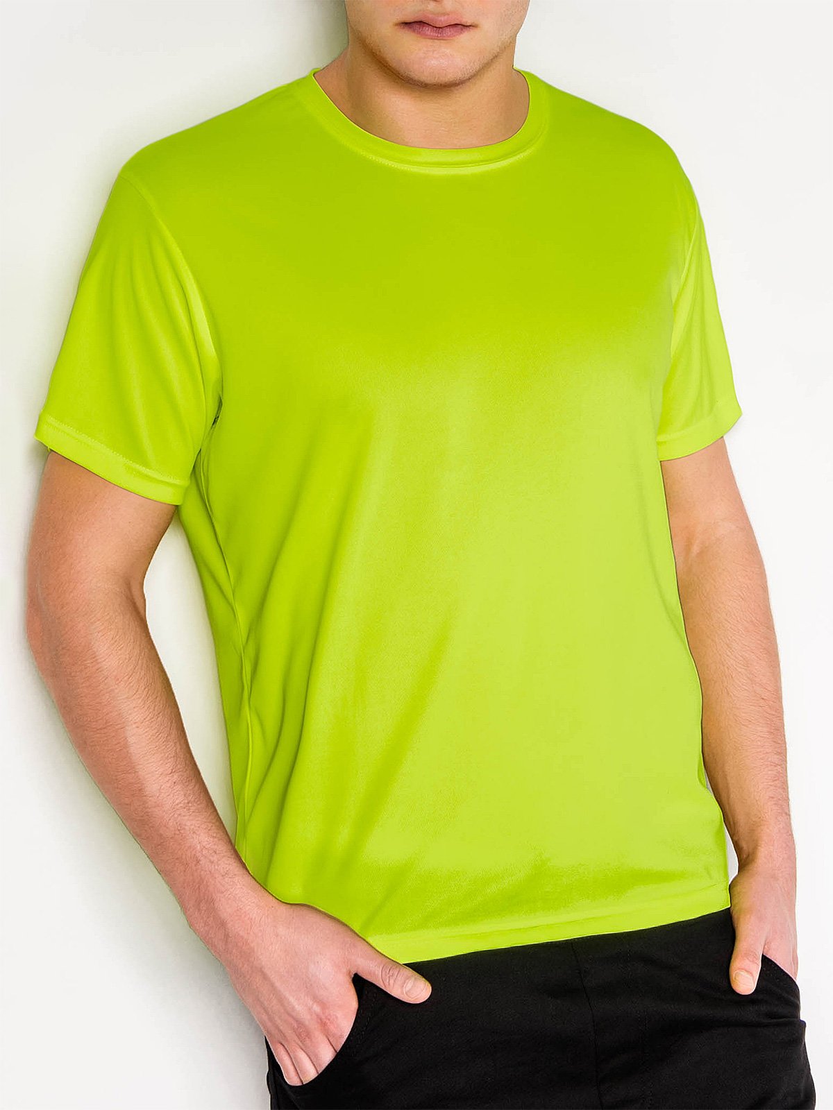 Men's plain t-shirt S883 - yellow | MODONE wholesale - Clothing For Men