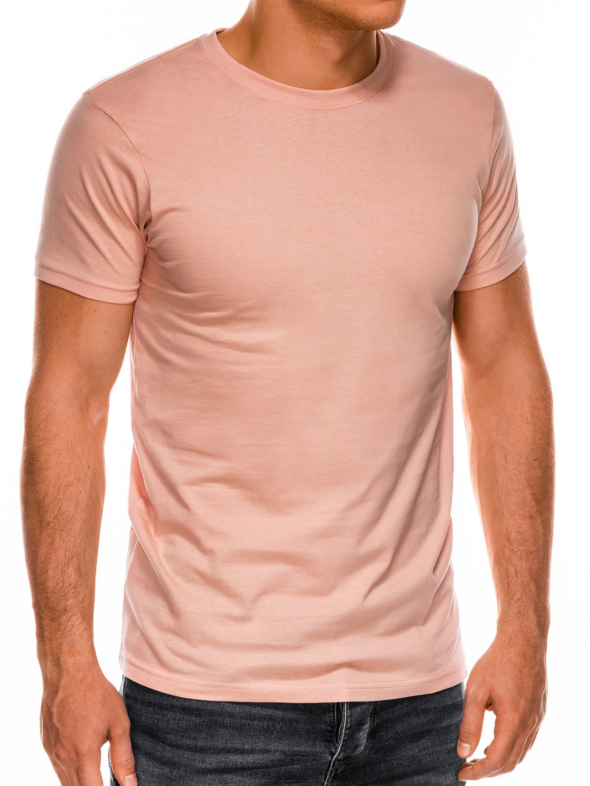 Men's plain t-shirt S884 - peach | MODONE wholesale - Clothing For Men