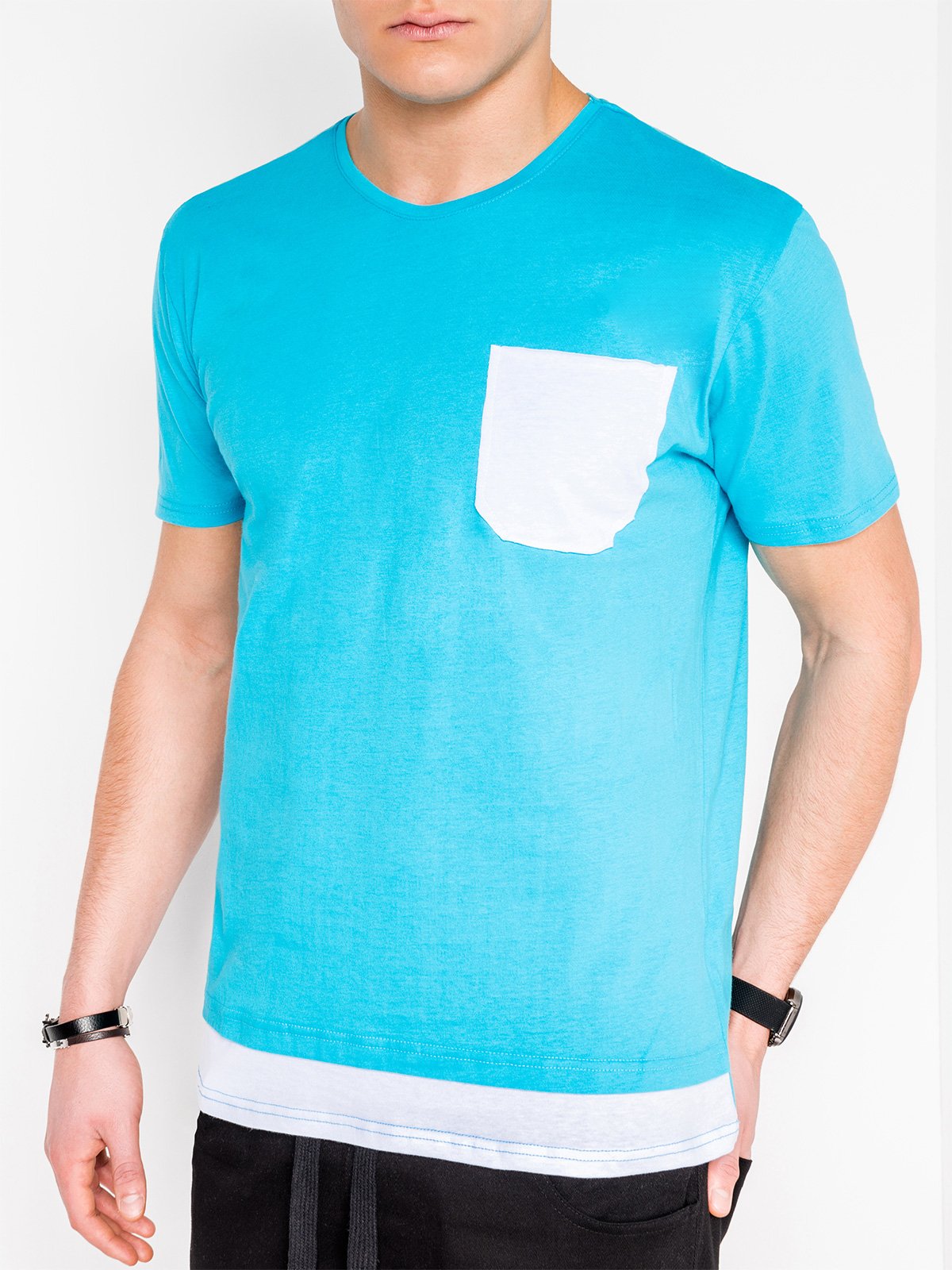 Men S Plain T Shirt S963 Turquoise MODONE Wholesale Clothing For Men   Eng Pl Mens Plain T Shirt S963 Turquoise 9444 1 