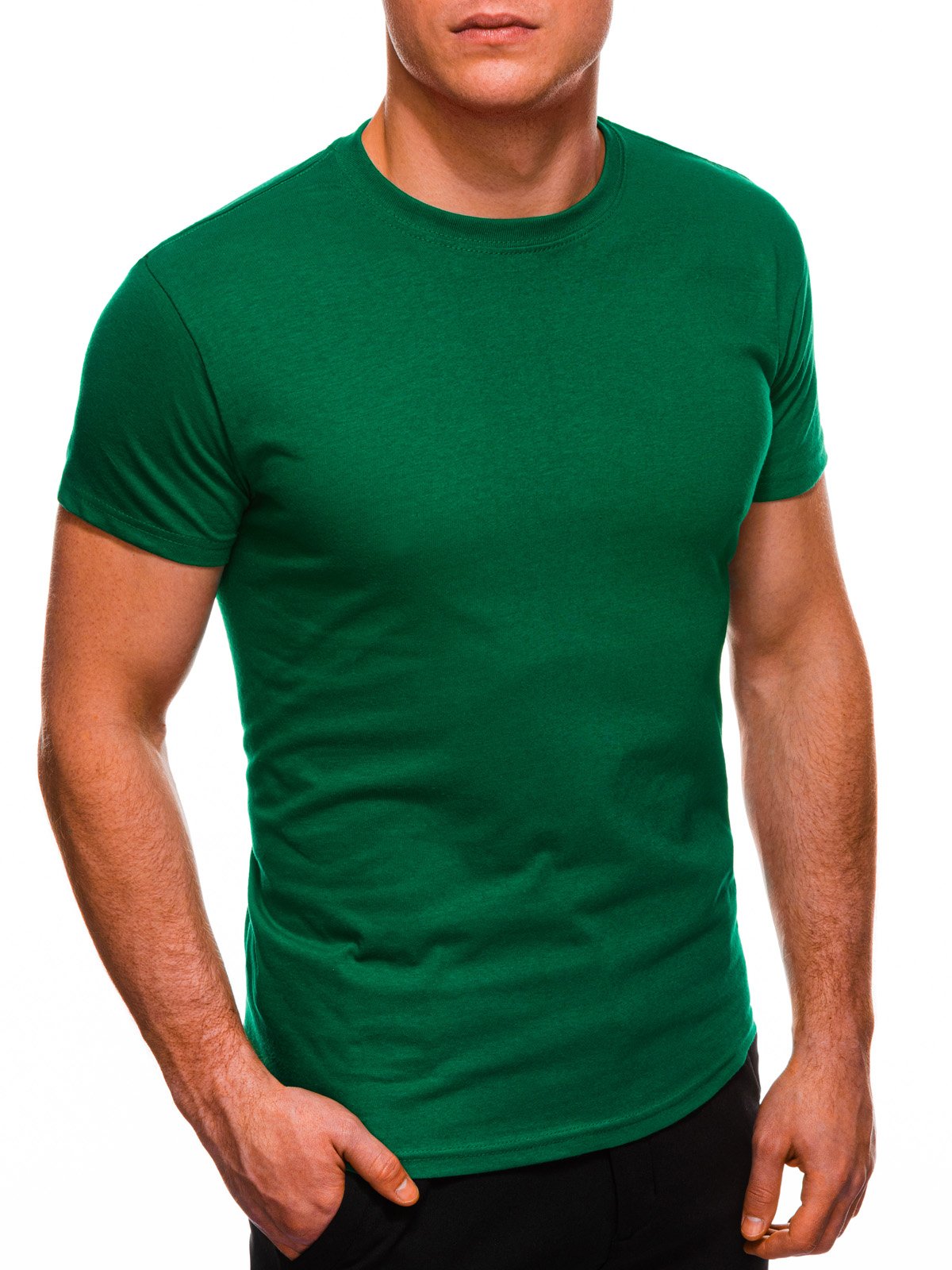 Men's plain t-shirt S970 - green | MODONE wholesale - Clothing For Men