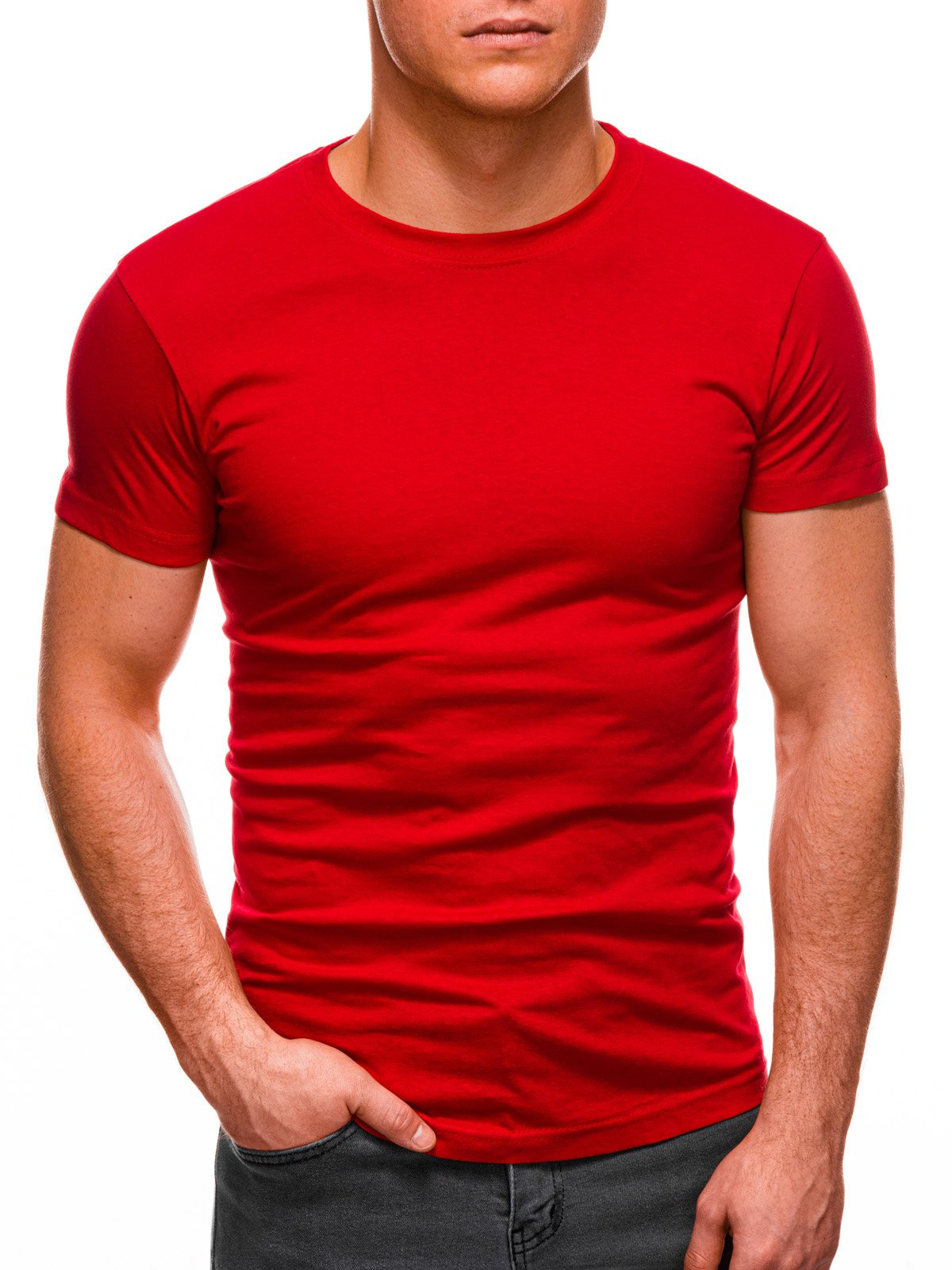 Men's plain t-shirt S970 - red  MODONE wholesale - Clothing For Men