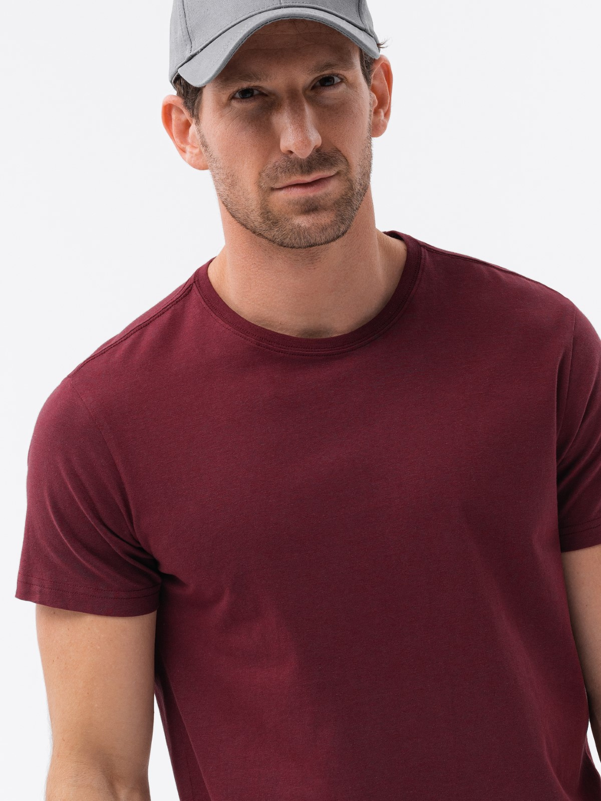 Men s plain t shirt dark red S1370 MODONE wholesale Clothing