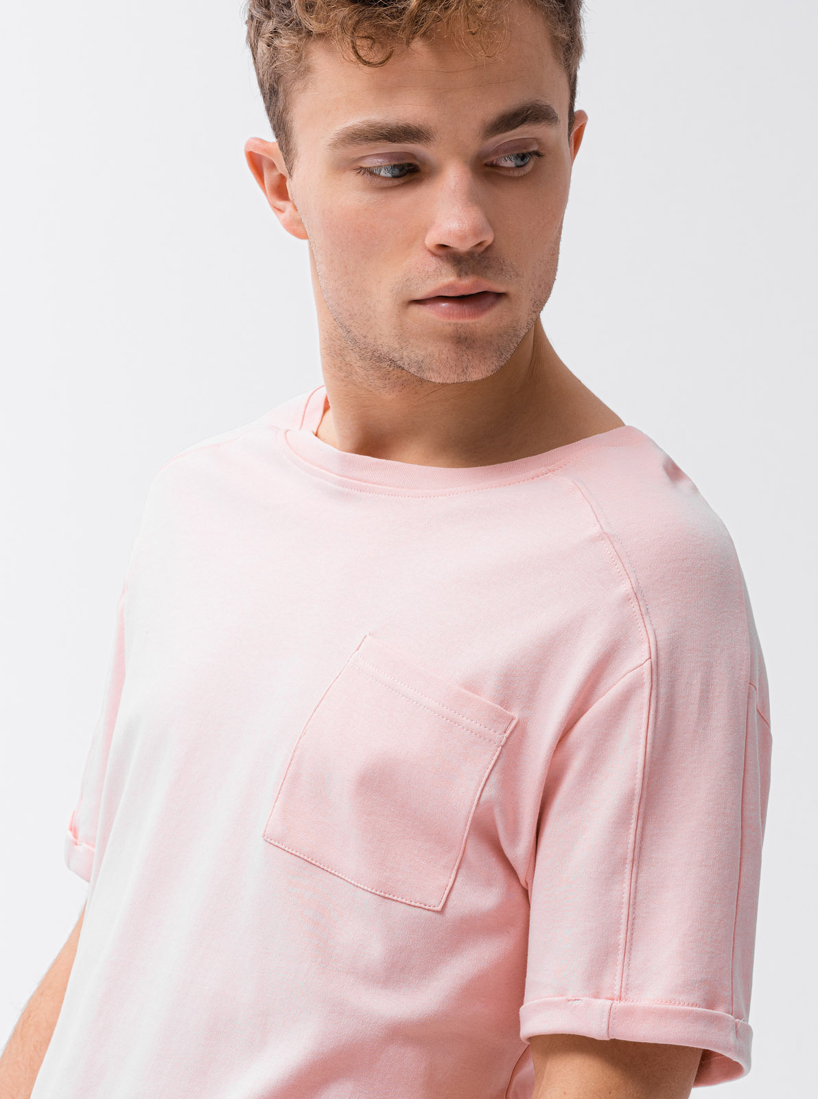Men's plain t-shirt - light pink S1386