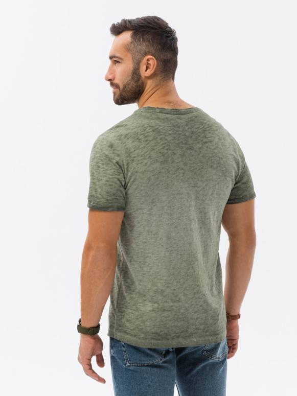 Men s plain t shirt olive S1388 MODONE wholesale Clothing