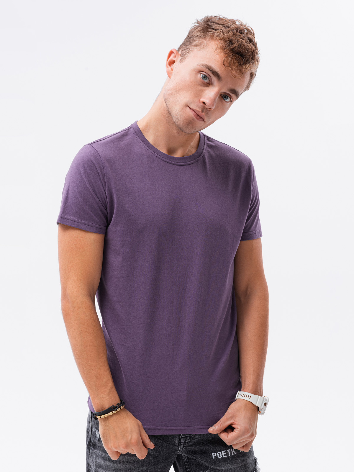 Men's plain tshirt violet S1370 MODONE wholesale Clothing For Men