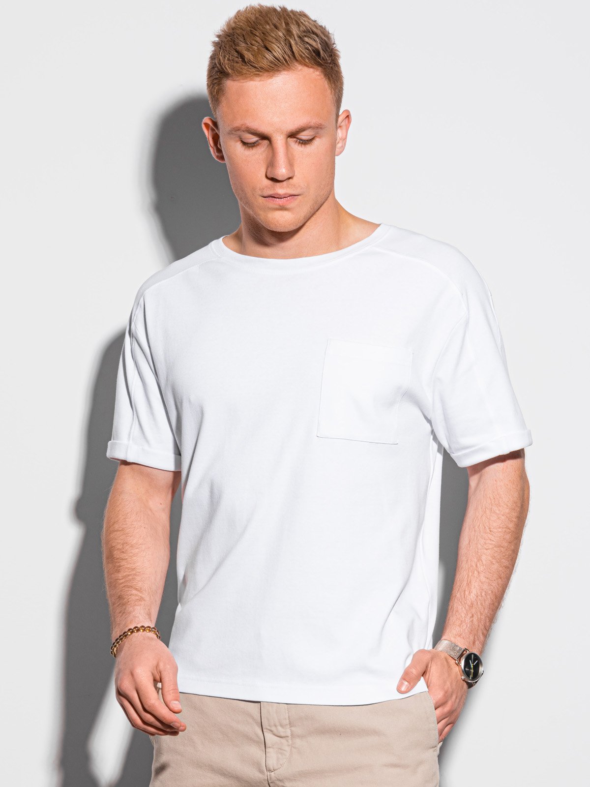 Men's plain t-shirt - white S1386 | MODONE wholesale - Clothing For Men