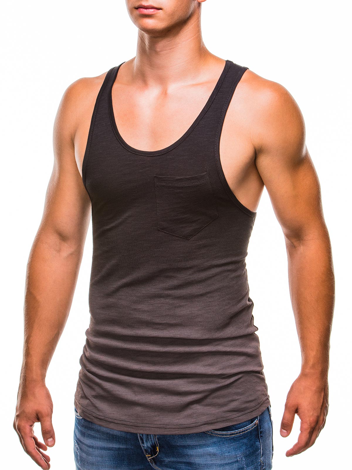 Men's plain tank top S845 - black | MODONE wholesale - Clothing For Men
