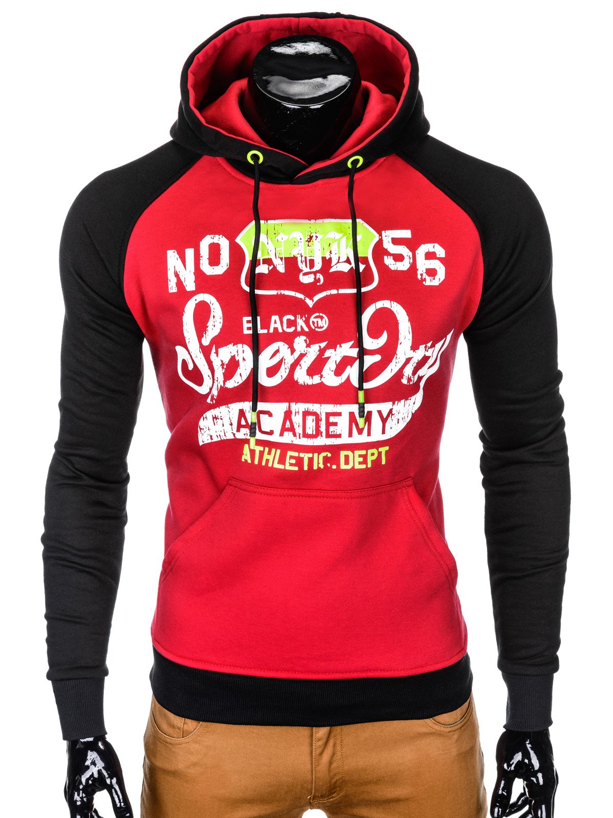 Men's printed hoodie - red B828 | MODONE wholesale - Clothing For Men