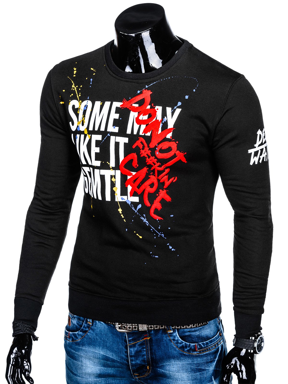 Men's printed sweatshirt B939 - black | MODONE wholesale - Clothing For Men