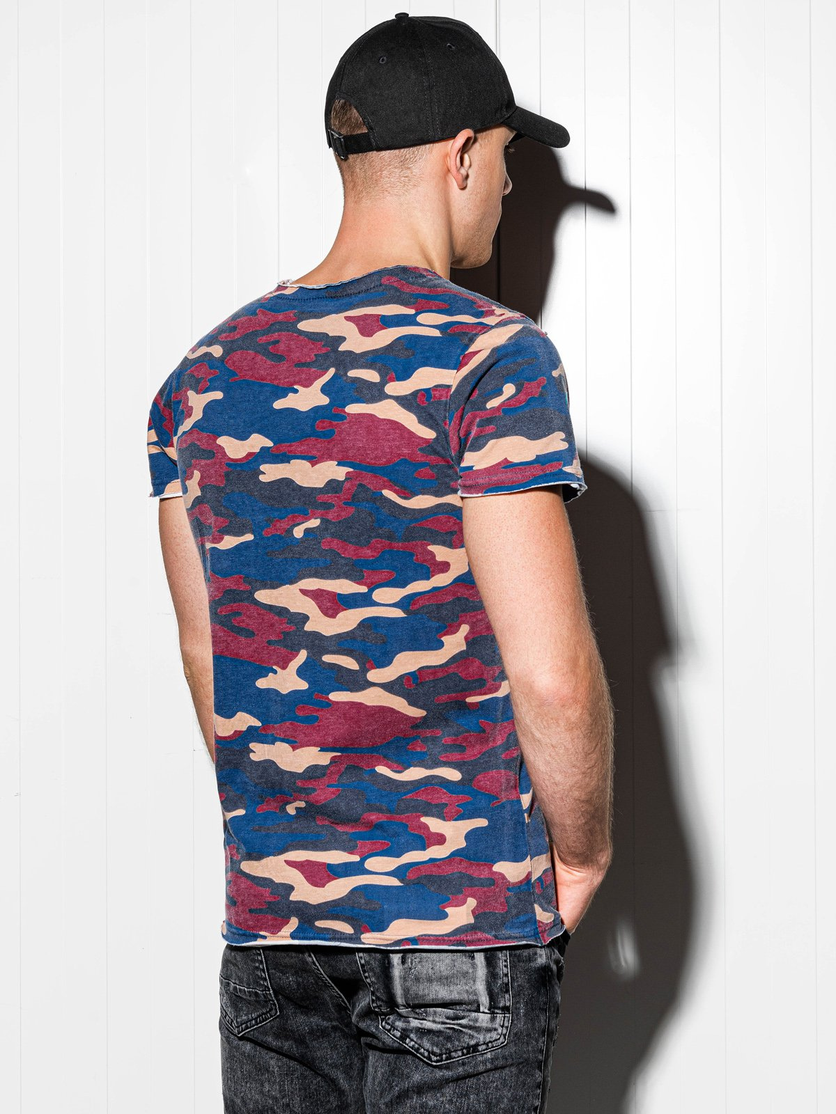 Men's printed tshirt S1050 blue/camo MODONE wholesale Clothing