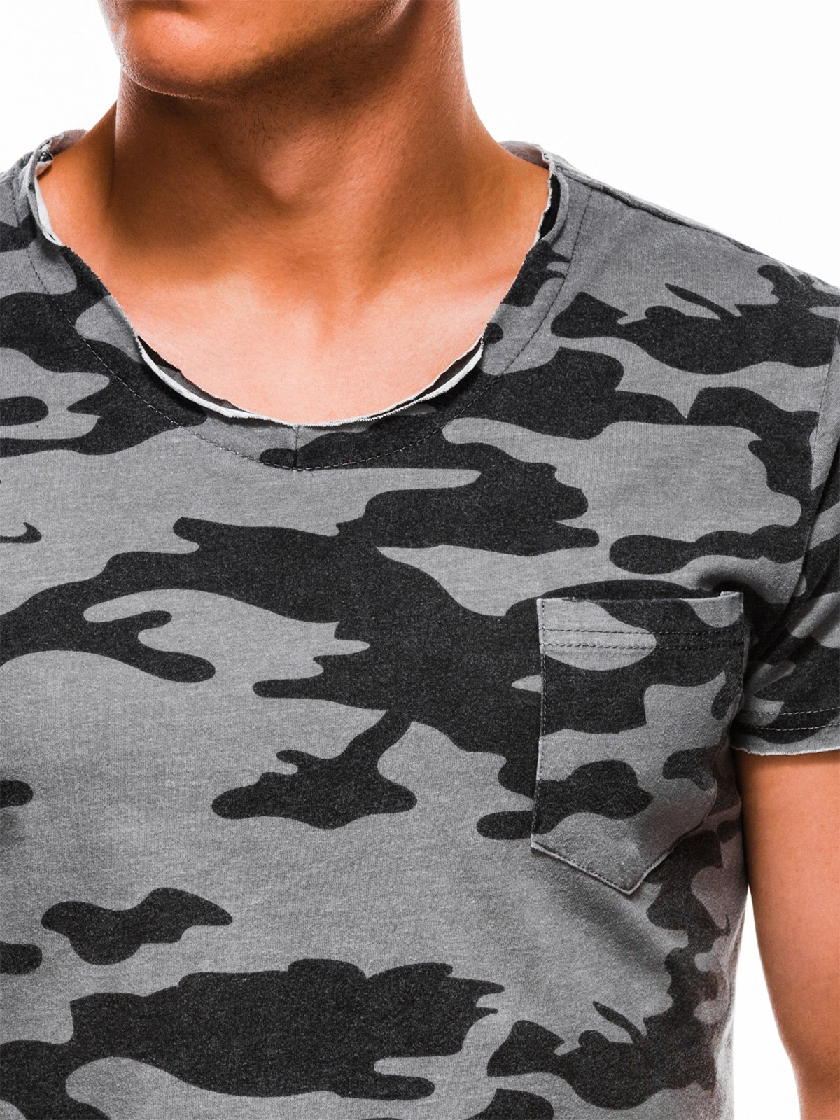 Men's printed tshirt S1050 grey/camo MODONE wholesale Clothing