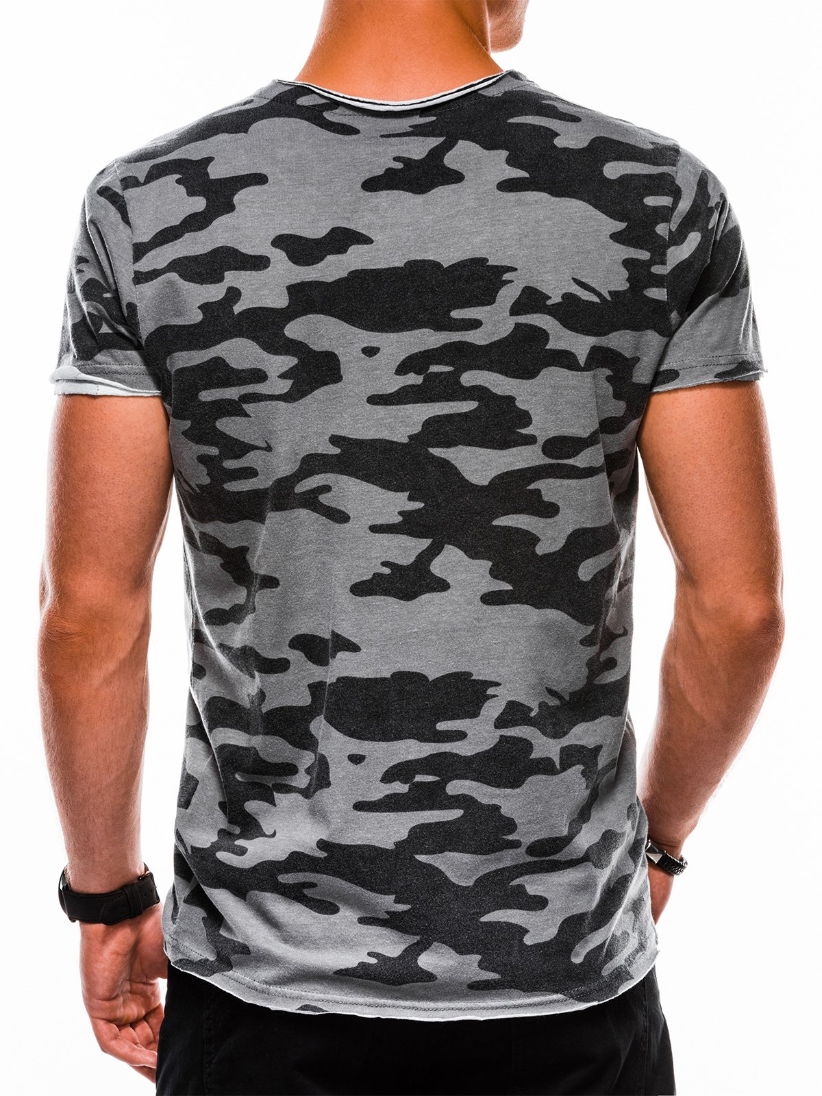 Men's printed t-shirt S1050 - grey/camo | MODONE wholesale - Clothing ...