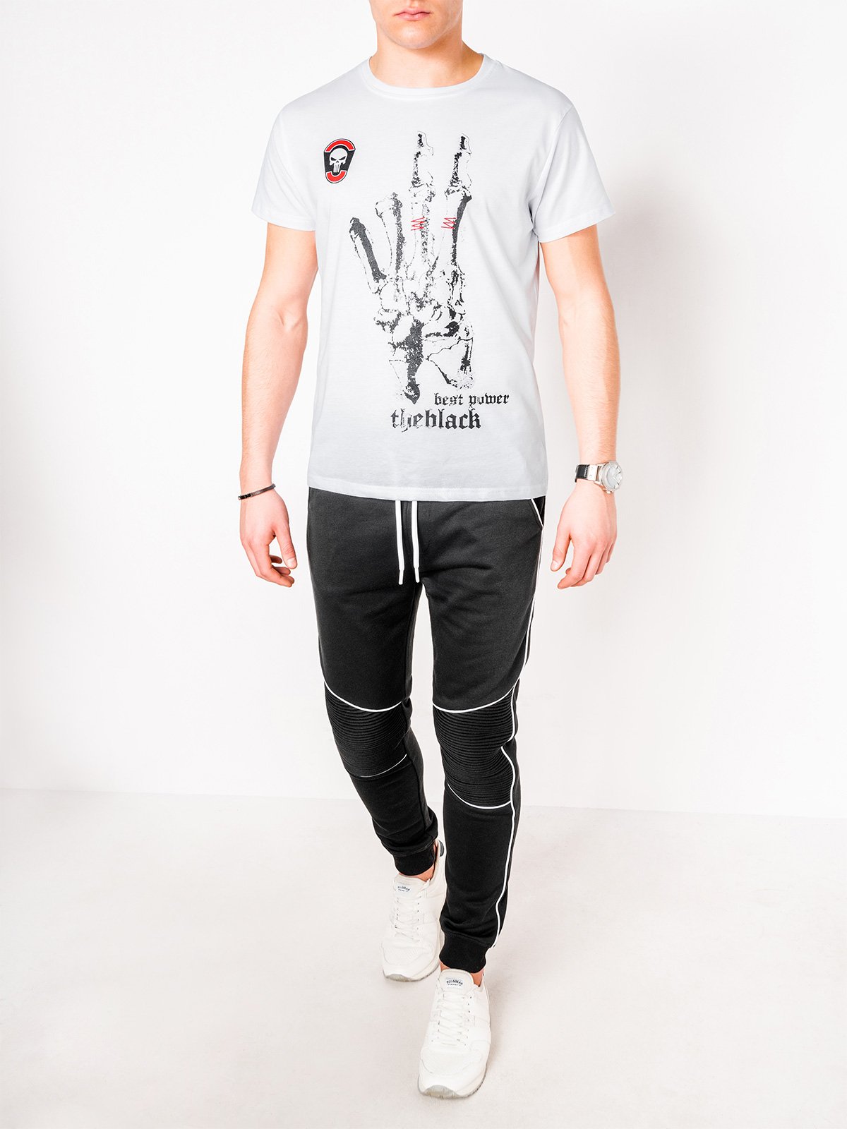 Men's printed t-shirt S1084 - white | MODONE wholesale - Clothing For Men